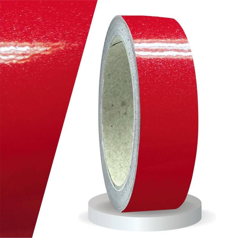 siviwonder Zierstreifen rot metallic Glanz in 30 mm Breite und 10 m Länge Aufkleber Folie für Auto Boot Jetski Modellbau Klebeband Dekorstreifen von siviwonder