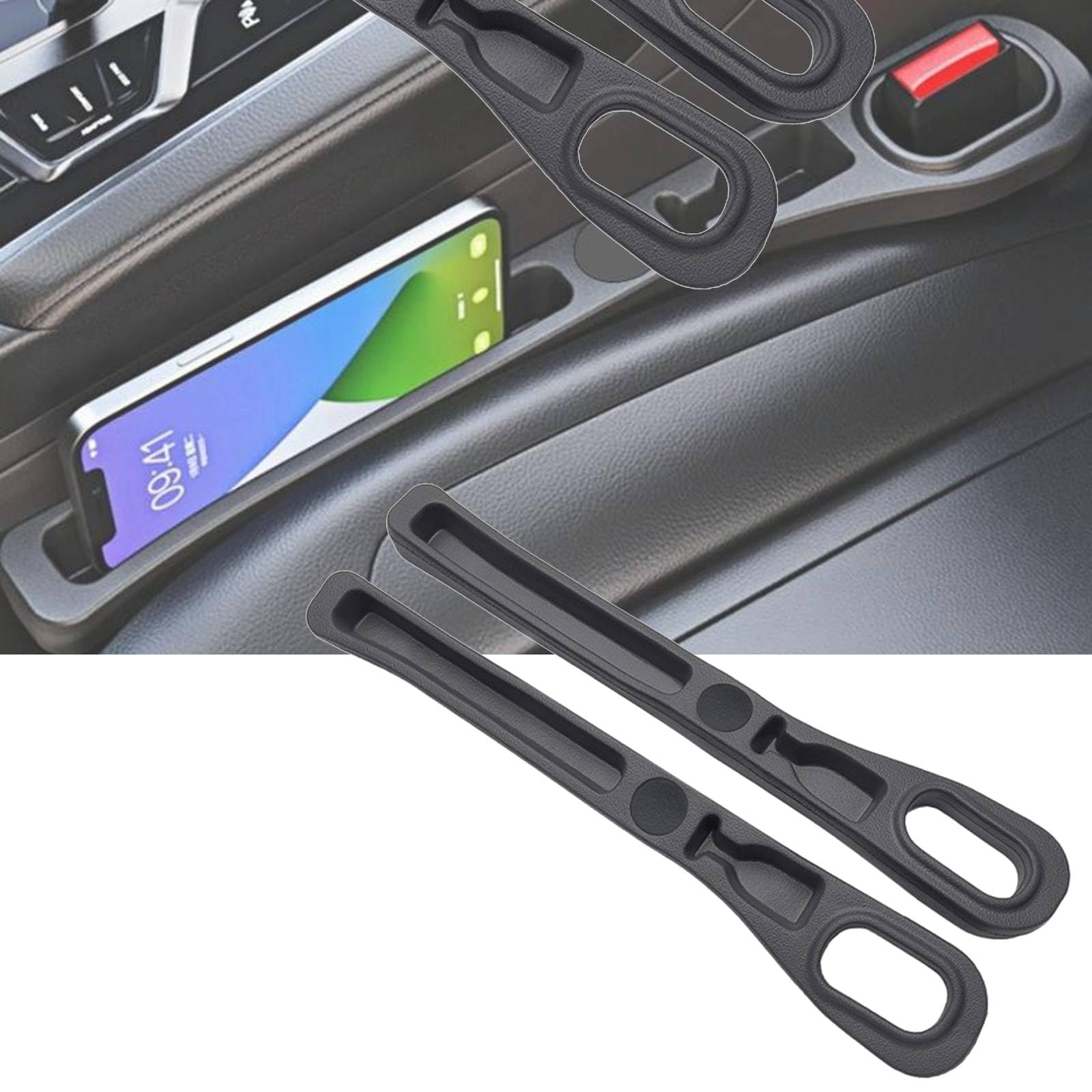 Skyrabbiter Auto Sitzlückenfüller 2er-Set, Aufbewahrungsbox für Autositze, Universal Autositz Lückenfüller Autositz, Konsolen-Organizer aus Kunststoff, Organizer Car Seat Gap Filler für Seat Gap (A) von skyrabbiter