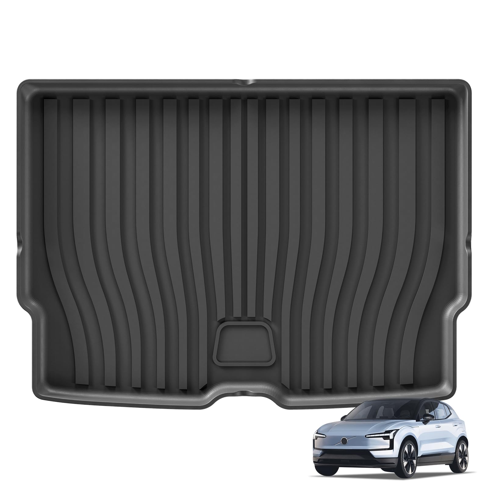 SMABEE Kofferraummatte kompatibel mit Volvo EX30 2024 2025 LHD Cargo Liner Allwetter Schutzmatte Cargo Mat Snowproof TPE Schwarz von smabee