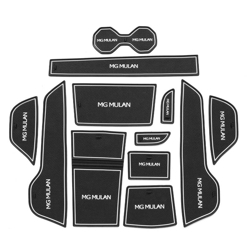 smabee Auto-Anti-Rutsch-Tor-Schlitz-Matte, kompatibel mit MG4 MG 4 EV Tür-Rillenpolster, rutschfeste Mittelkonsole, Matten, Innenzubehör, 12 Stück (weiß) von smabee