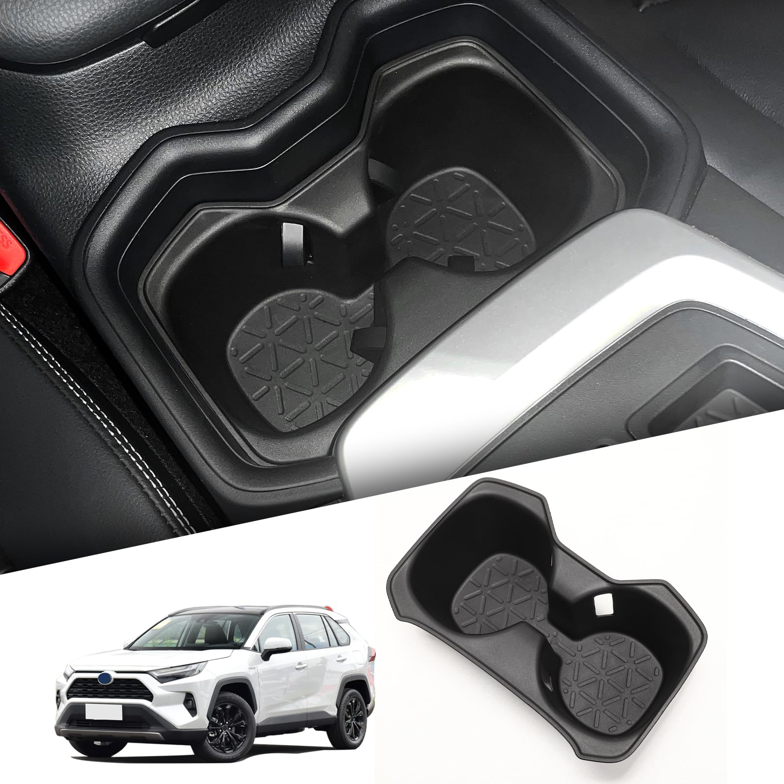 smabee Mittelkonsole Getränkehalter für Toyota RAV4 2019–2023 Auto Wasserbecher Halter Aufbewahrungsbox TPE Organizer Innenzubehör von smabee