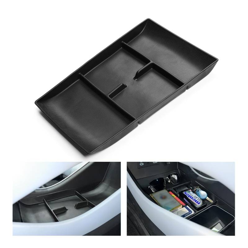 Smabee Zentrale Aufbewahrungsbox für BYD Seal Pure Electric Car Center Console Organizer TPE Container Organizer Ordnen Auto Innenraum Zubehör Schwarz von smabee