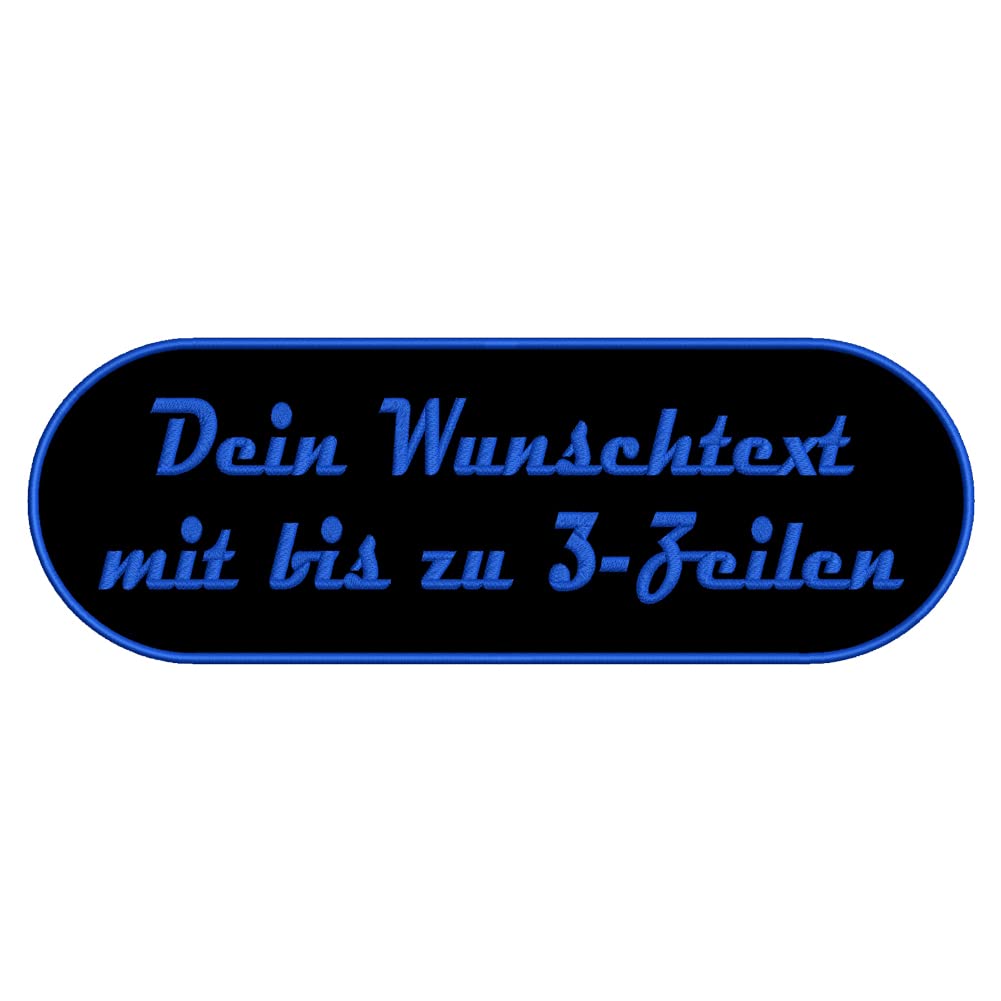 Rechteckiger Aufnäher Rec3 mit stark abgerundeten Ecken - für Deinen Wunschtext - viele Farben und Größen zur Auswahl - 35x10cm - personalisiert von Wolfszeit