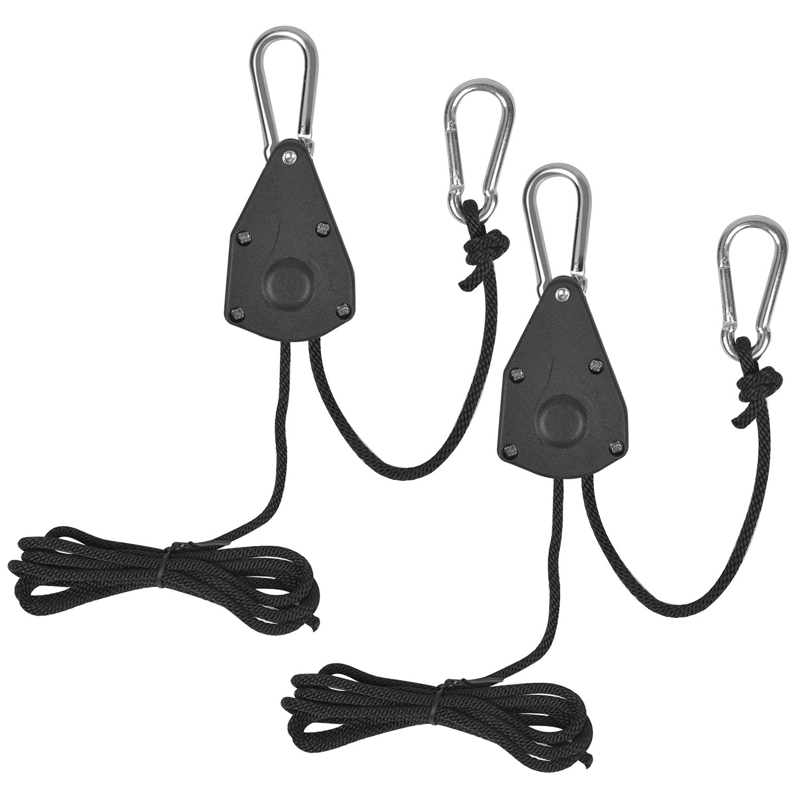 1 Paar 1/8" Seil Ratsche mit Haken Einstellbare Wachsen Licht Ratchet Seil Aufhänger Rope Ratchet Hanger Flaschenzug Aufhänger Seil für Pflanzenlampe Zimmerpflanzen Einstellbare Wachsen Licht von smatime