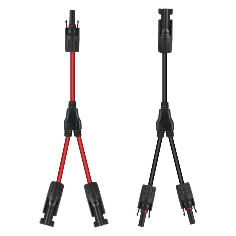 Solarkabel Y Verteiler, 1 Paar 6 mm² Y Stecker Solar Solarpanel Kabel Male Female MMF und FFM Connector Photovoltaik Steckverbinder, Solarpanel Stecker Solaranschluss Rot + Schwarz von smtfcty