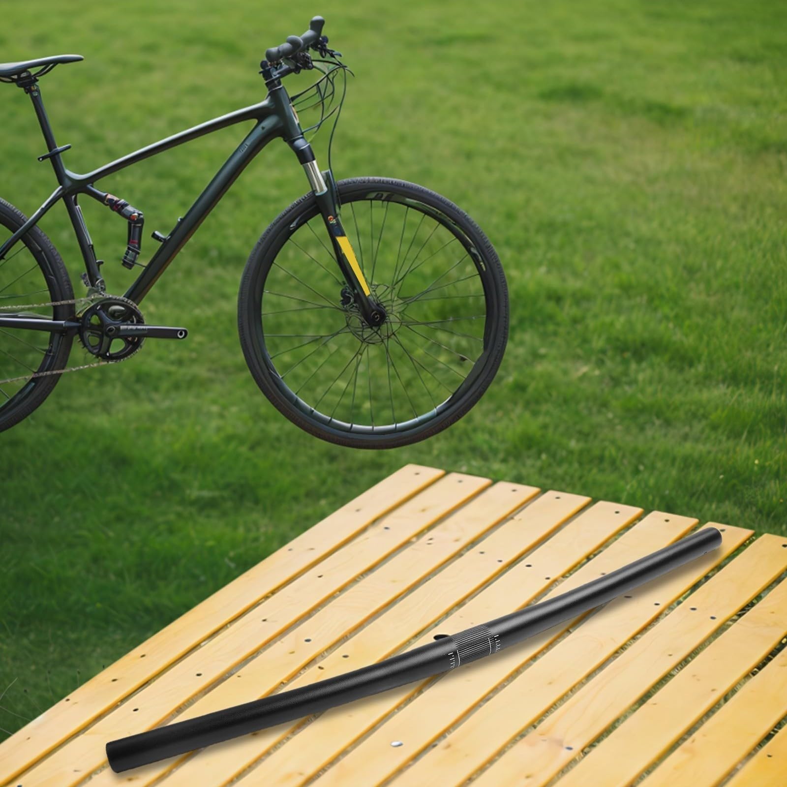 Fahrradlenker aus hochfester Aluminiumlegierung, mit einer Standardgröße von 25, 4 mm (schwarz, 540 mm) von snowchecking