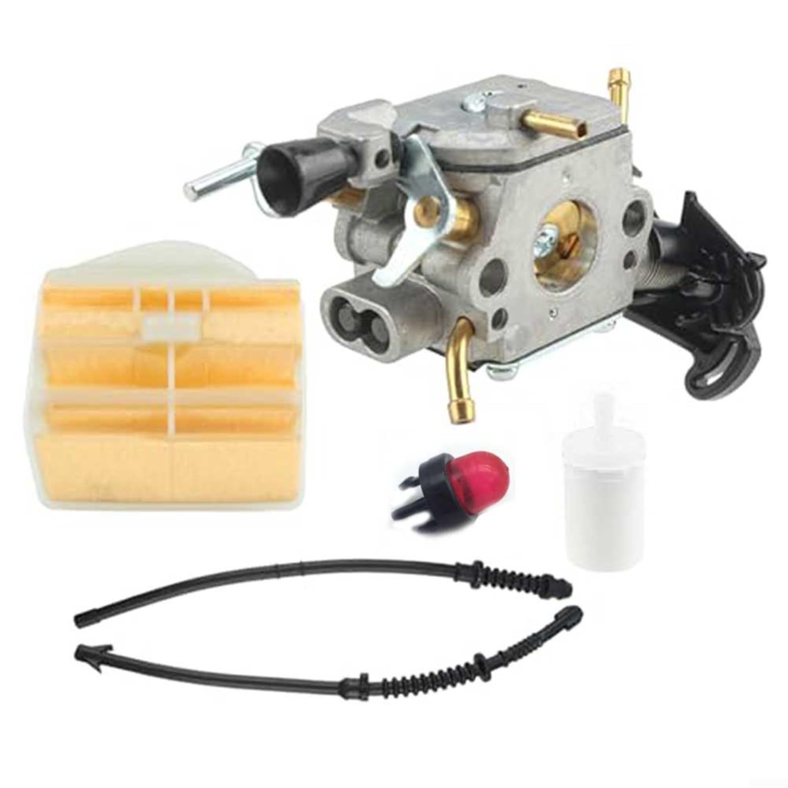 Vergaser-Set, Kettensägenvergaser, Vergaser-Kit Kettensäge 506450401 mit Wartungsset für 445E 450 450E Gasmodelle von snowchecking