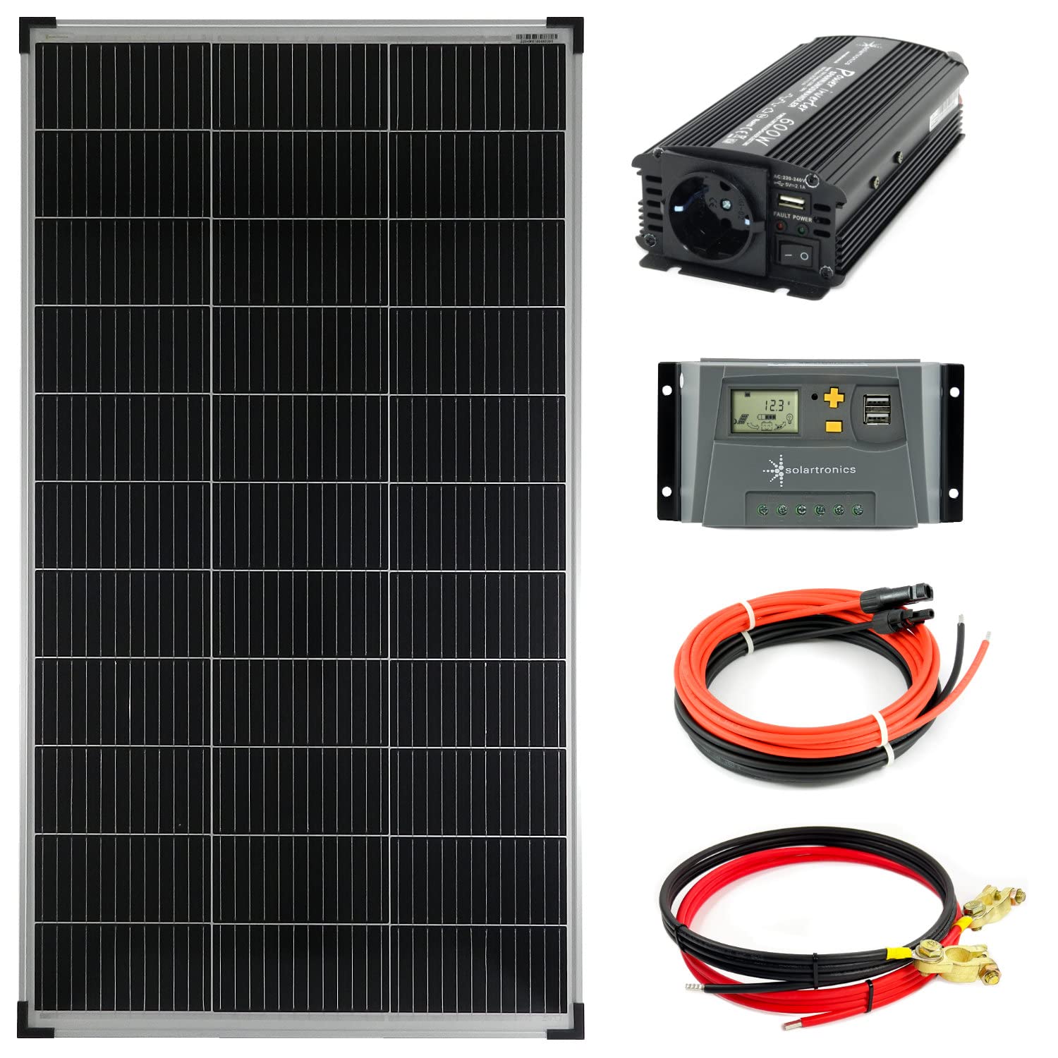 Komplettset 1x140 Watt Solarmodul 600 Watt Wandler Laderegler Photovoltaik Inselanlage von solartronics