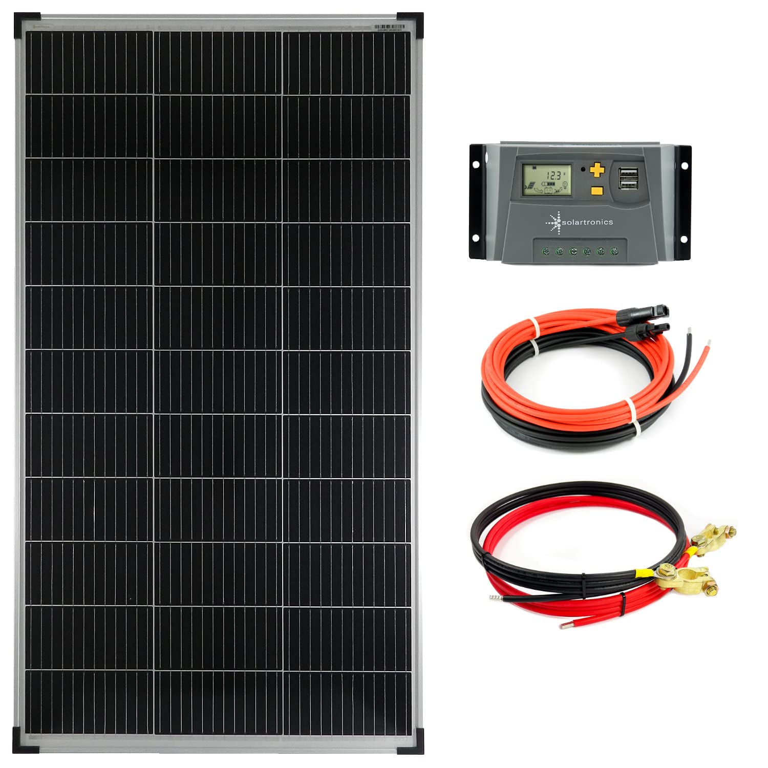 Komplettset 1x140 Watt Solarmodul Laderegler Photovoltaik Inselanlage von solartronics