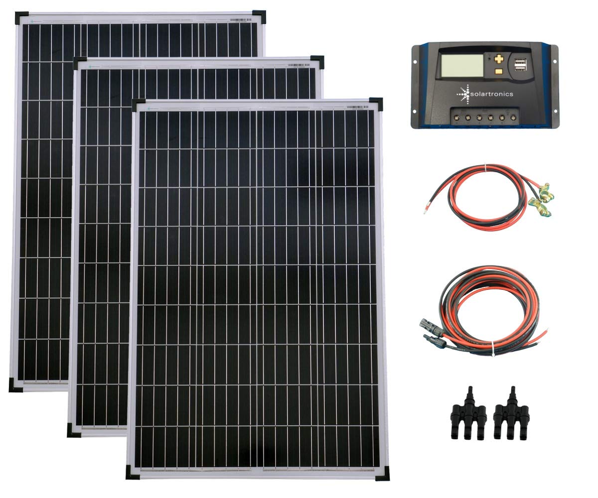 SET 3x 100W Poly Solar Modul 20A Laderegler gelb Kabel Stecker Komplettset Solarmodul Photovoltaik Inselanlage von solartronics