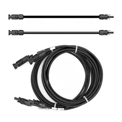 SOLARTRONICS Verlängerungskabel 6mm² inkl. Solarstecker PV Kabel H1Z2Z2-K beidseitig schwarz - Photovoltaik Kabel mit Stecker - Solarkabel für Solarmodule - PV GAK, Made in Germany (2 x 8m) von solartronics