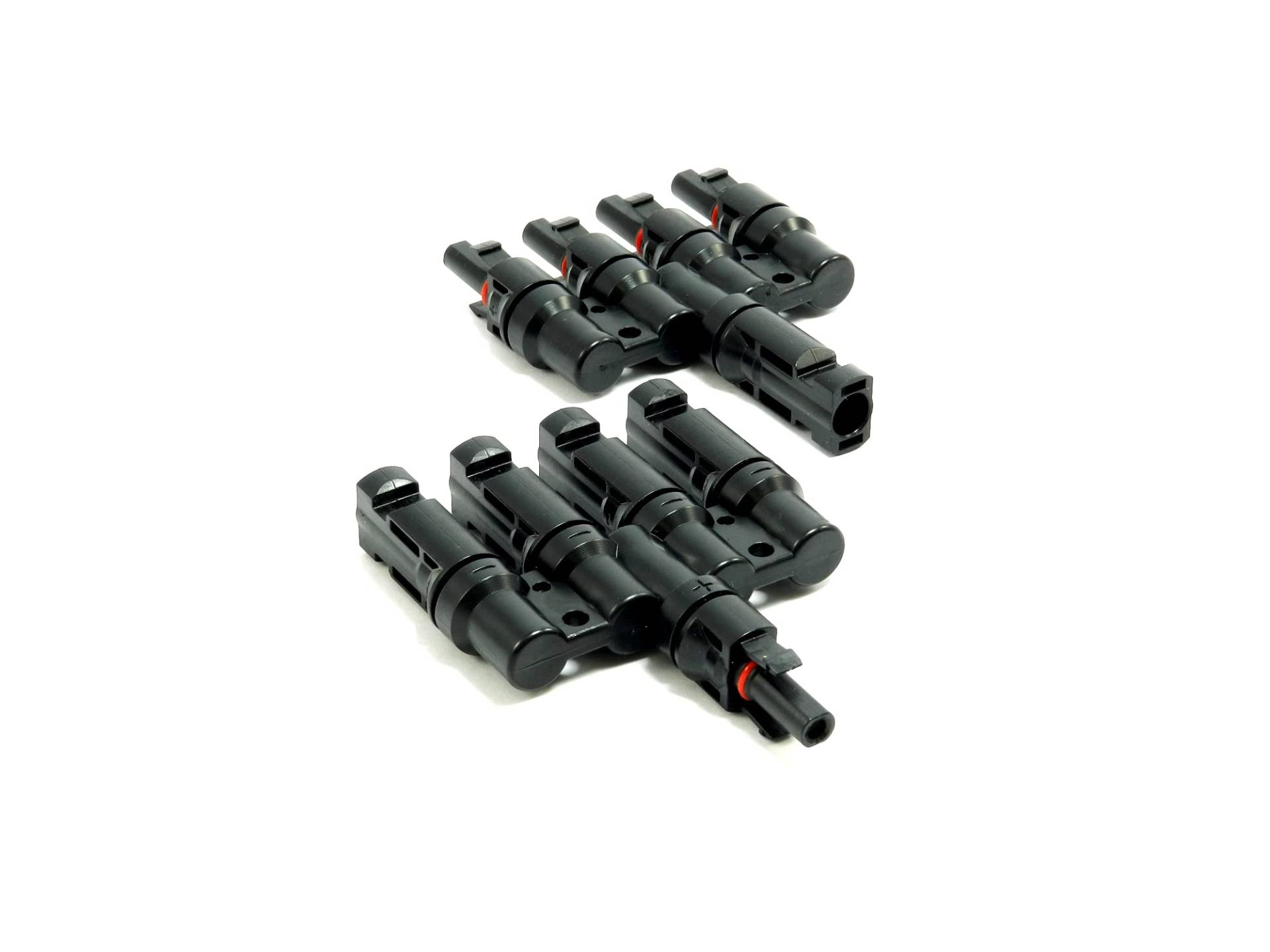 Solar Stecker 1 fach, 2 fach Y Stecker, 3 fach, 4 fach, 5 fach, 6 fach Kabel Verteiler Photovoltaik Steckverbinder Solarstecker (4 fach) von solartronics