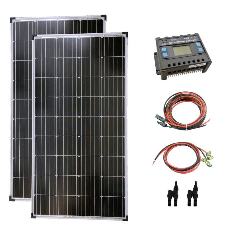 solartronics Komplettset 2x130 Watt Solarmodul Laderegler Photovoltaik Inselanlage von solartronics