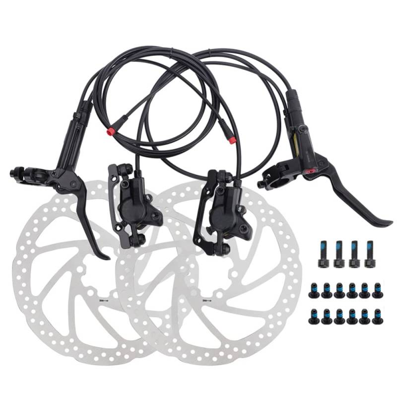 soonbuy Hydraulische Bremsen Set Kits, Elektrische Fahrrad Doppelkolben Scheibenbremse, Power Cut Off Elektrische Fahrradbremse, Aluminiumlegierung Power Off Öl Scheibenbremse 1 paar Ölbremse+160mm von soonbuy