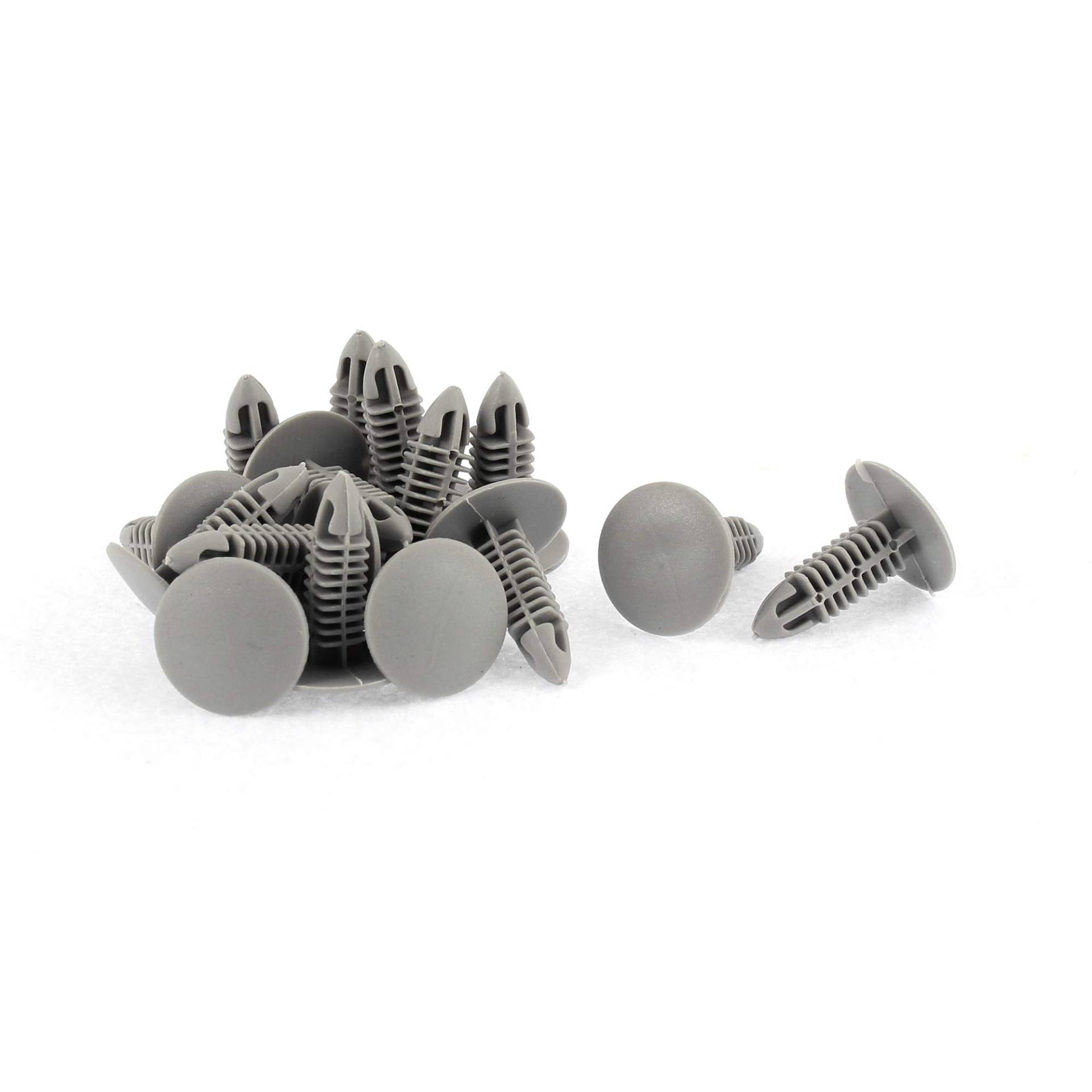 sourcing map 15 Stücke Befestigung Niet Kunststoff Türverkleidung Klammern Stoßstangen Trim Matte Clip 6mm x 6.5mm Loch Grau von uxcell