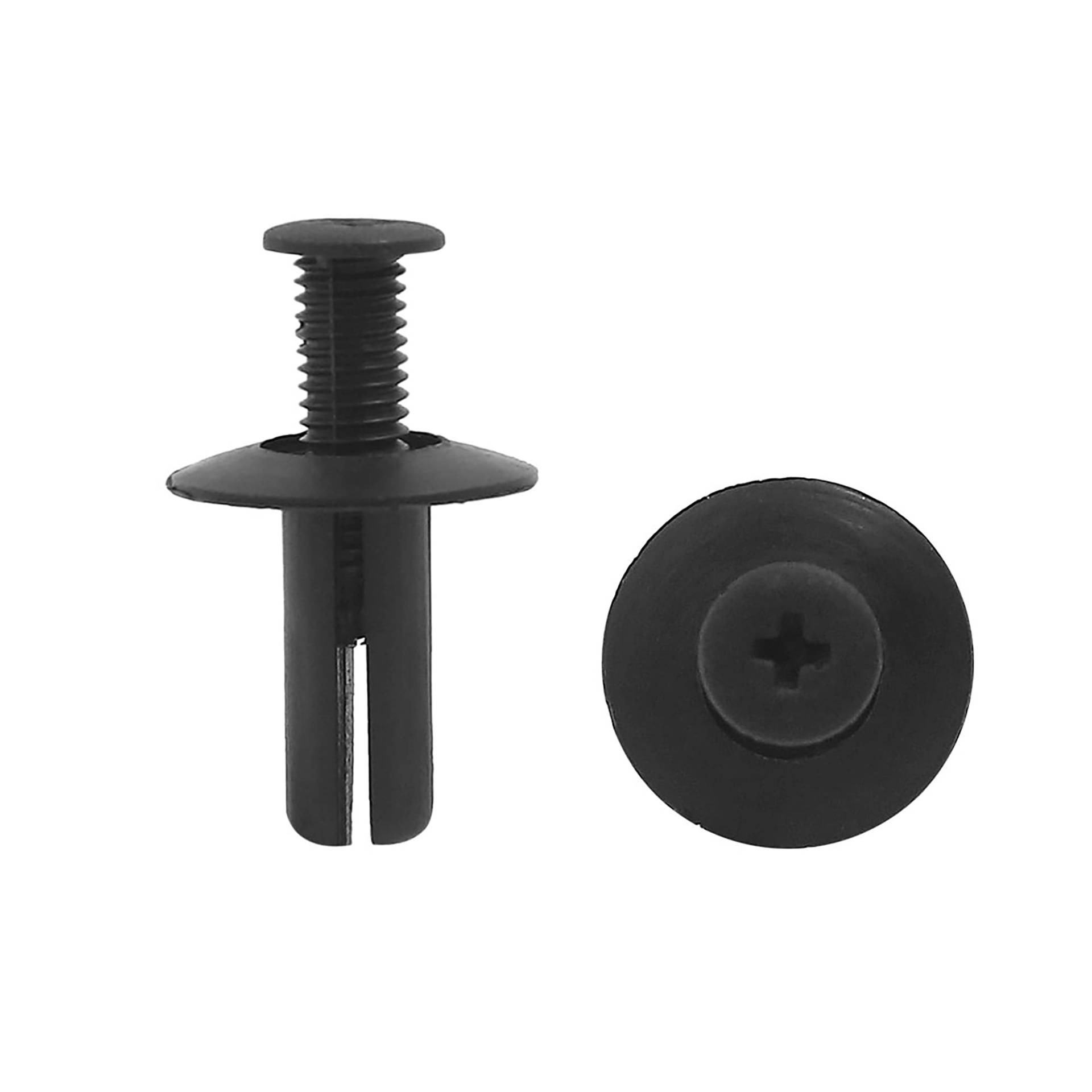 sourcing map 100 Stück Befestigungsclips 8mm Kunststoff Nieten Befestigung Stoßfänger Pin Clip Schwarz von uxcell