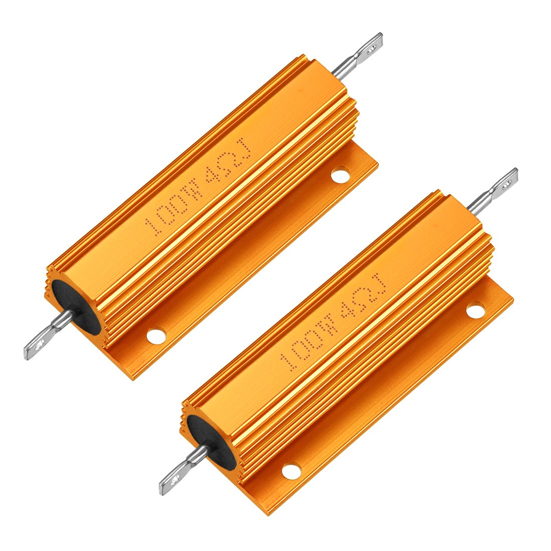 sourcing map 2pcs Aluminium Schale Widerstand 100W 4 Ohm Drahtwiderstand LED Ersatz Konverter DE de von sourcing map