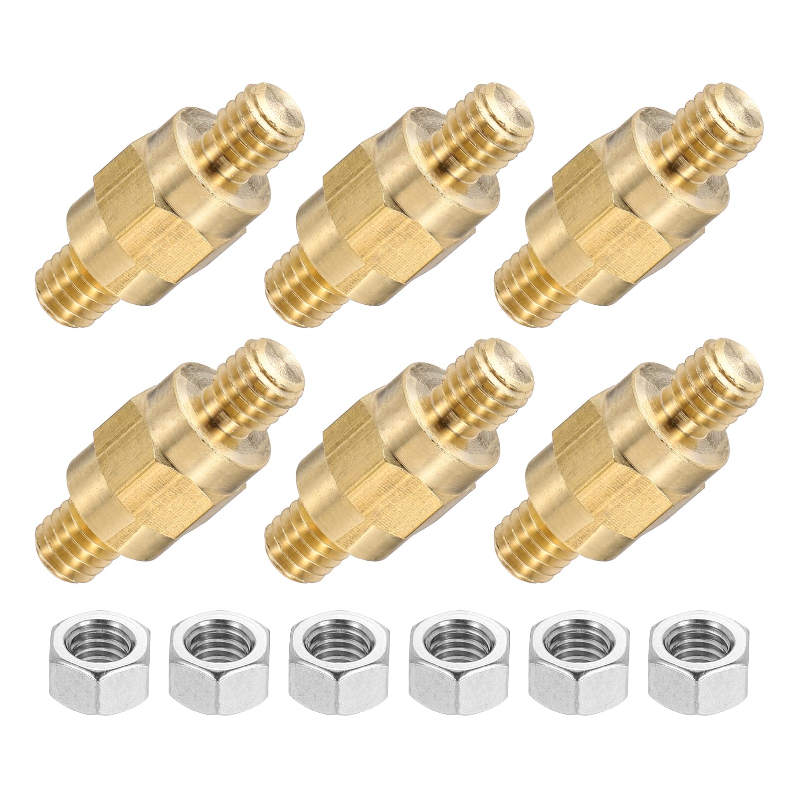 sourcing map 3/8 Zoll Batterieklemmen-Ladepfosten Batterieklemmenverbinder Pfostenadapter 3/8-16UNC Zoll Gewindebolzen 6 Stück von sourcing map