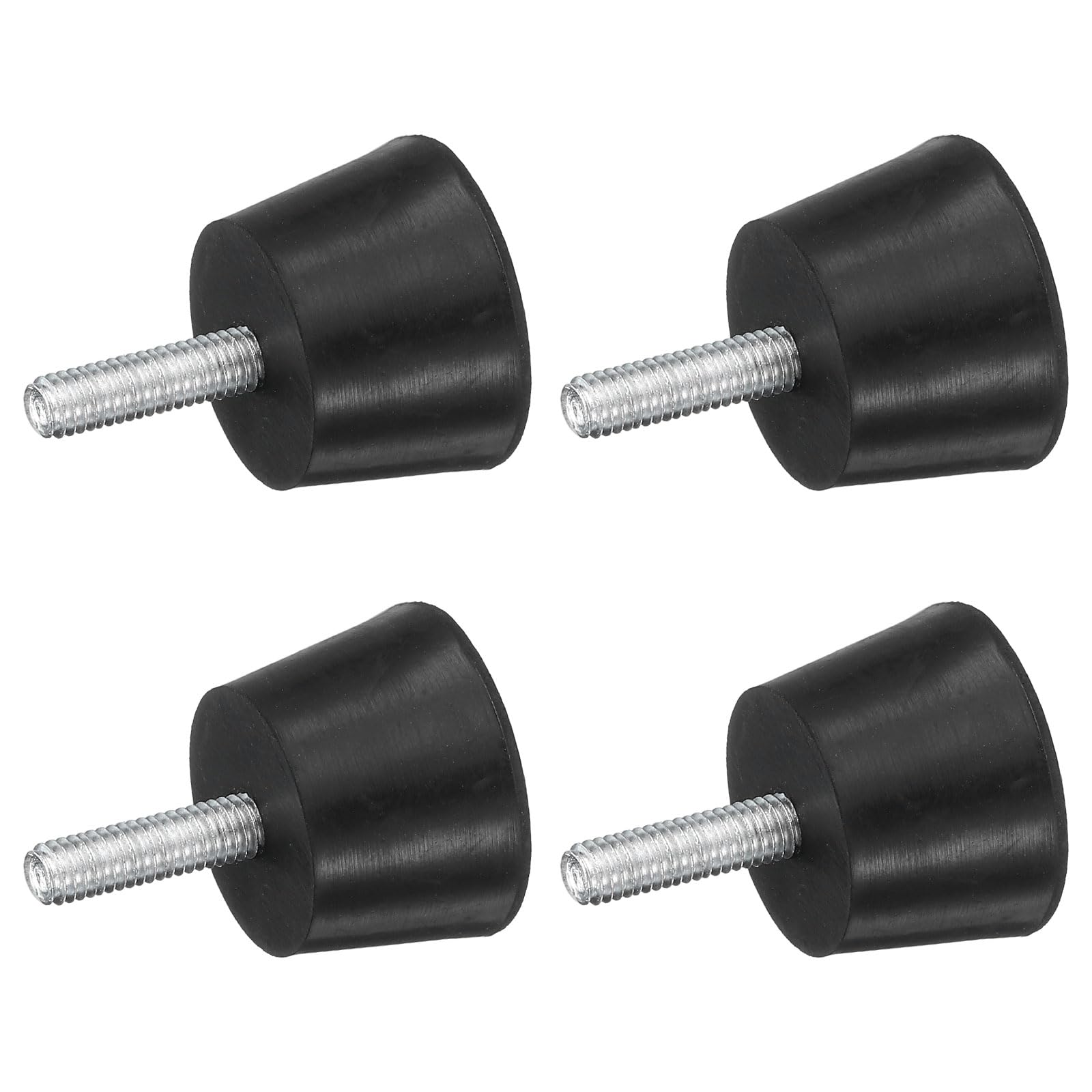 sourcing map 4 Stück konische Vibrationsisolatoren aus Gummi, Stoßdämpfer, 3 x 2 cm, Gummifüße mit M6 x 20 mm Bolzen für Luftkompressoren, Garagenmotoren, Dieselmotoren, schwarz, 4 Stück von sourcing map