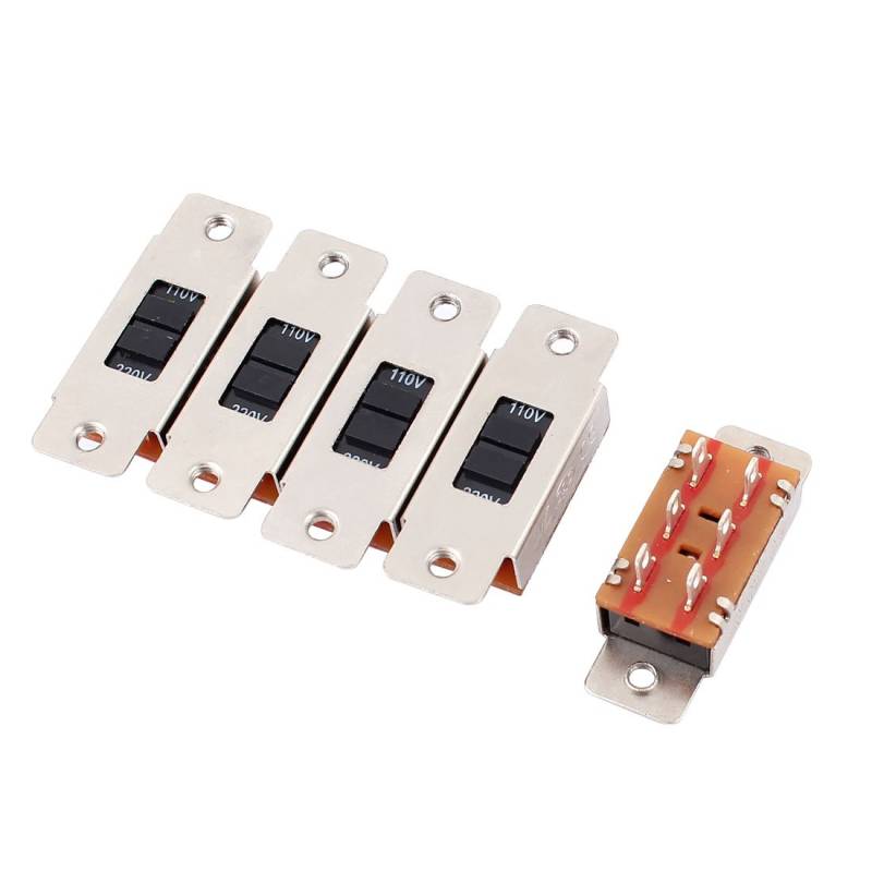 sourcing map 5 Stk 2 Position DPDT 6 Pin AC 3A/15A 125V/250V Mini Schiebe Schalter de von sourcing map