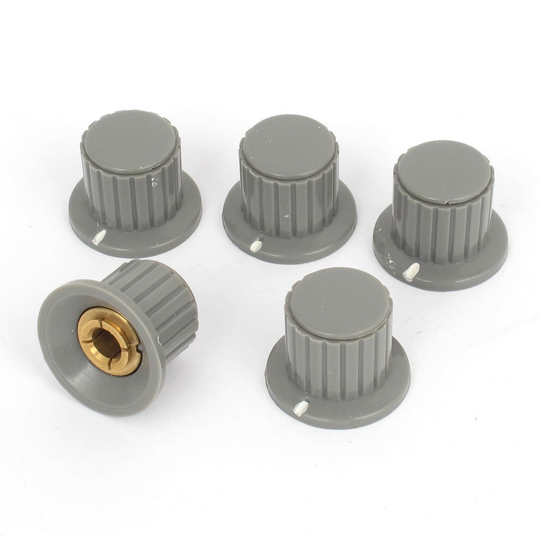 sourcing map 5 x Grau Rippen Griff 6mm Split Shaft Potentiometer Potiknöpfe de DE de von sourcing map