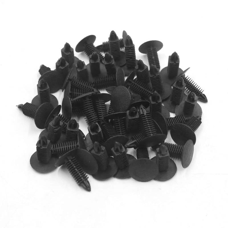 sourcing map 50 Pcs 7mm Loch Schwarz Kunststoff Auto Türverkleidung Halter Clips Nieten von sourcing map