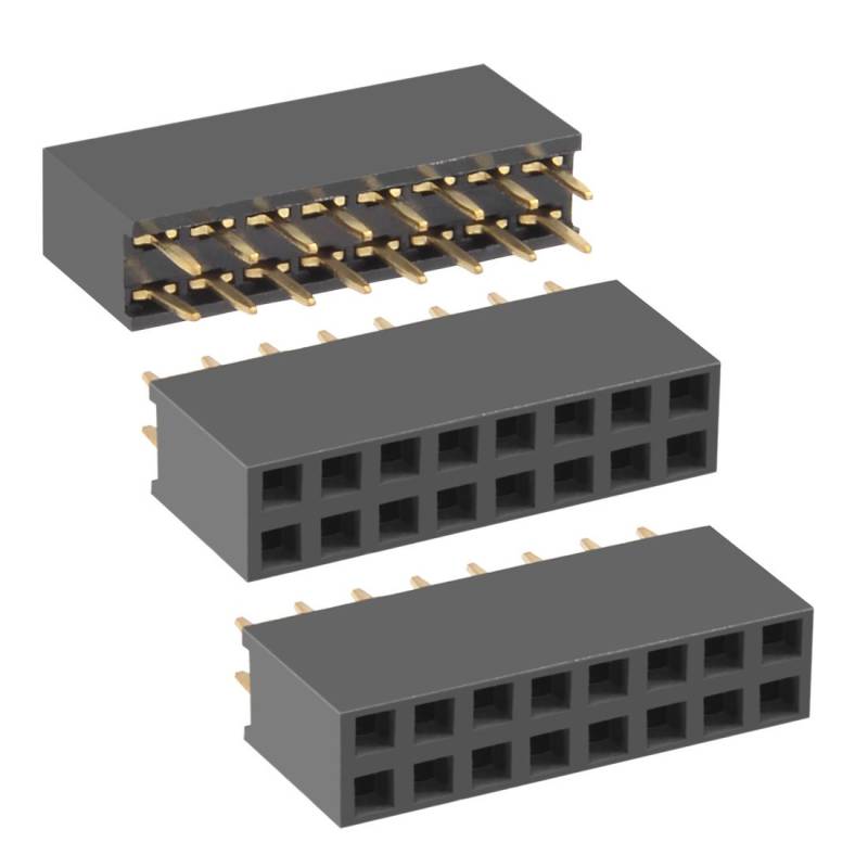 sourcing map 50 Stück 2.54mm Pitch 2x8-Pin Zweireihige gerade Buchsenleiste Stiftleiste von sourcing map