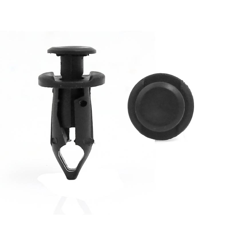 sourcing map 50Stk Schwarz Kunststoff Niet Push Pin Typ Trim Fastener Clips 9mm für Auto de von uxcell