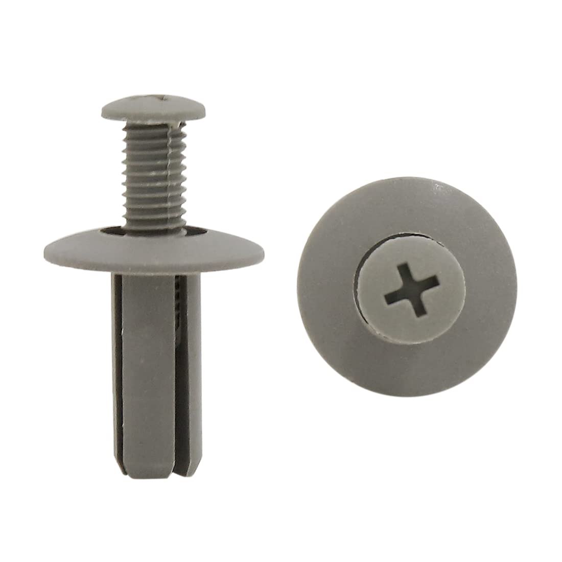 sourcing map 50 Stücke 8 mm Auto Loch Kunststoff Nieten Verschluss Kotflügel Stoßstange Push Pin Clips Grau von uxcell