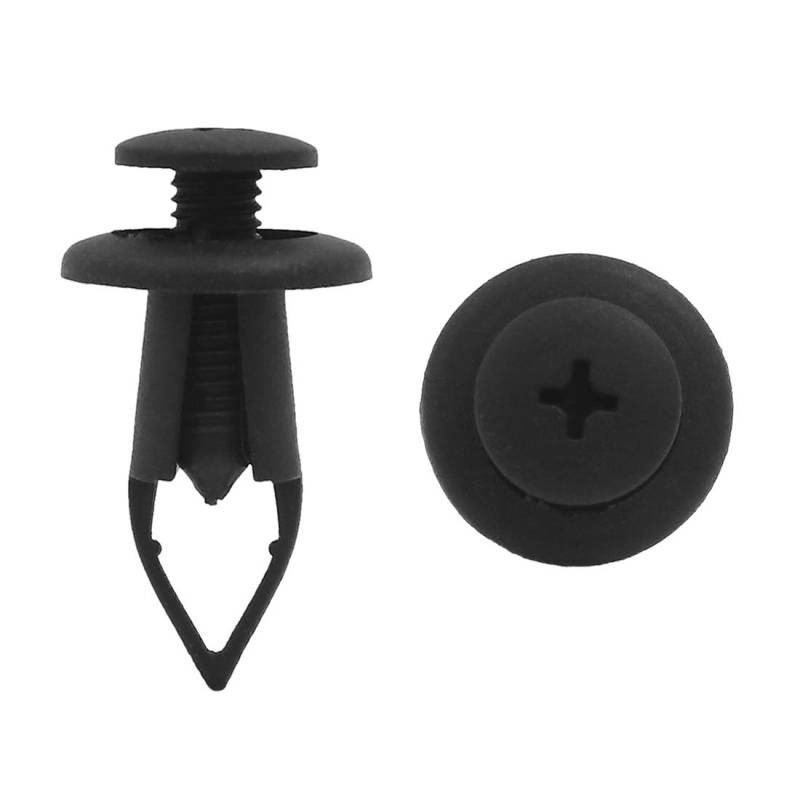 sourcing map 50stk Schwarz Plastikniet Push-Typ Erweiterungsschraube Befestiger Clip 9mm Auto de von uxcell