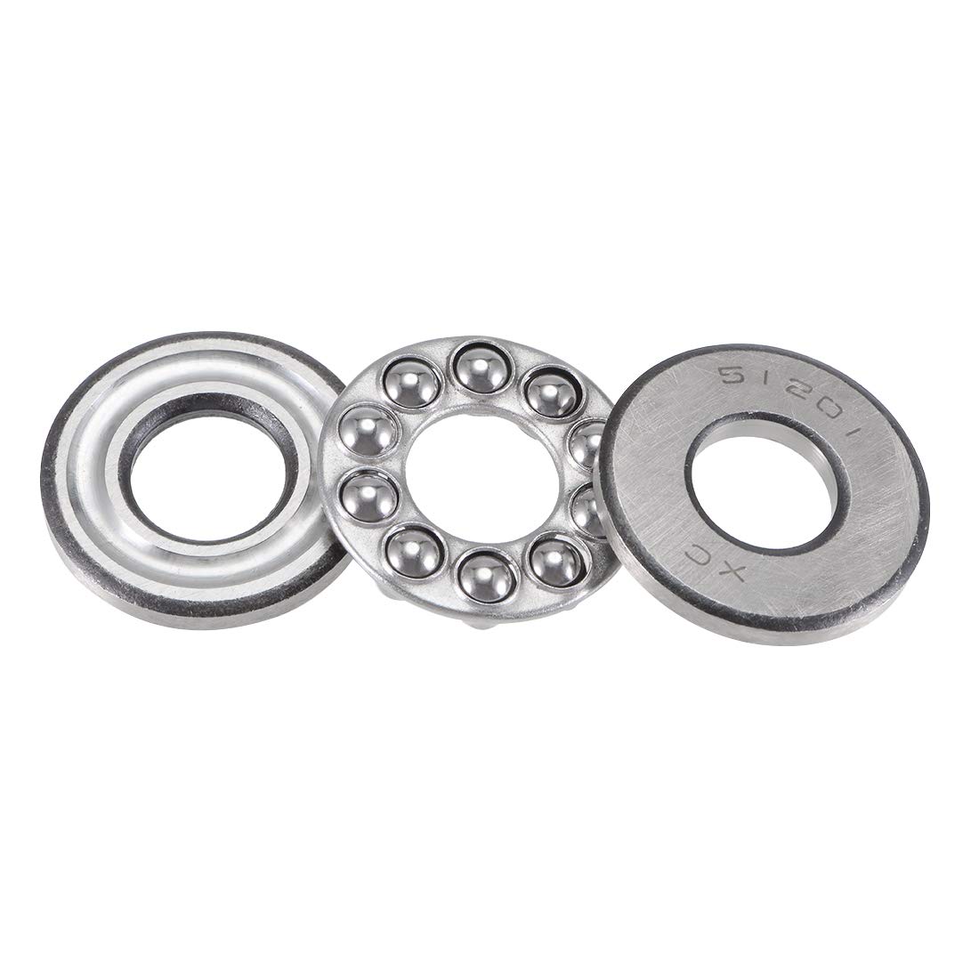 sourcing map 51201 12mm x 28mm x 11mm Thrust Ball Bearing Kohlenstoffstahl Einzelrichtung von sourcing map