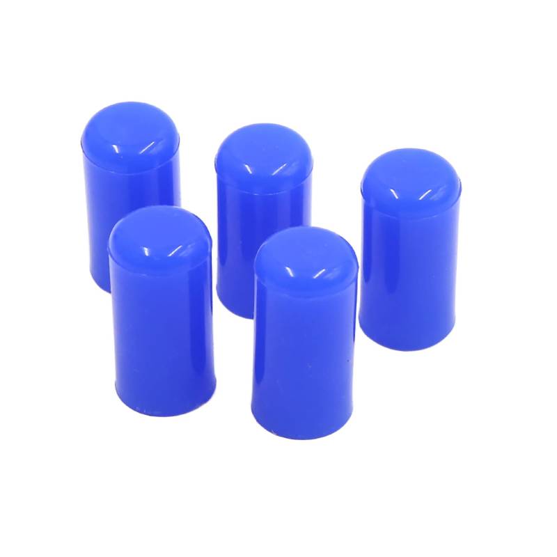 sourcing map 5Stk 8mm 5/16" Silikon Blindkappe Einlass Vakuum Schlauch Tube Ende Spund Blau DE von sourcing map