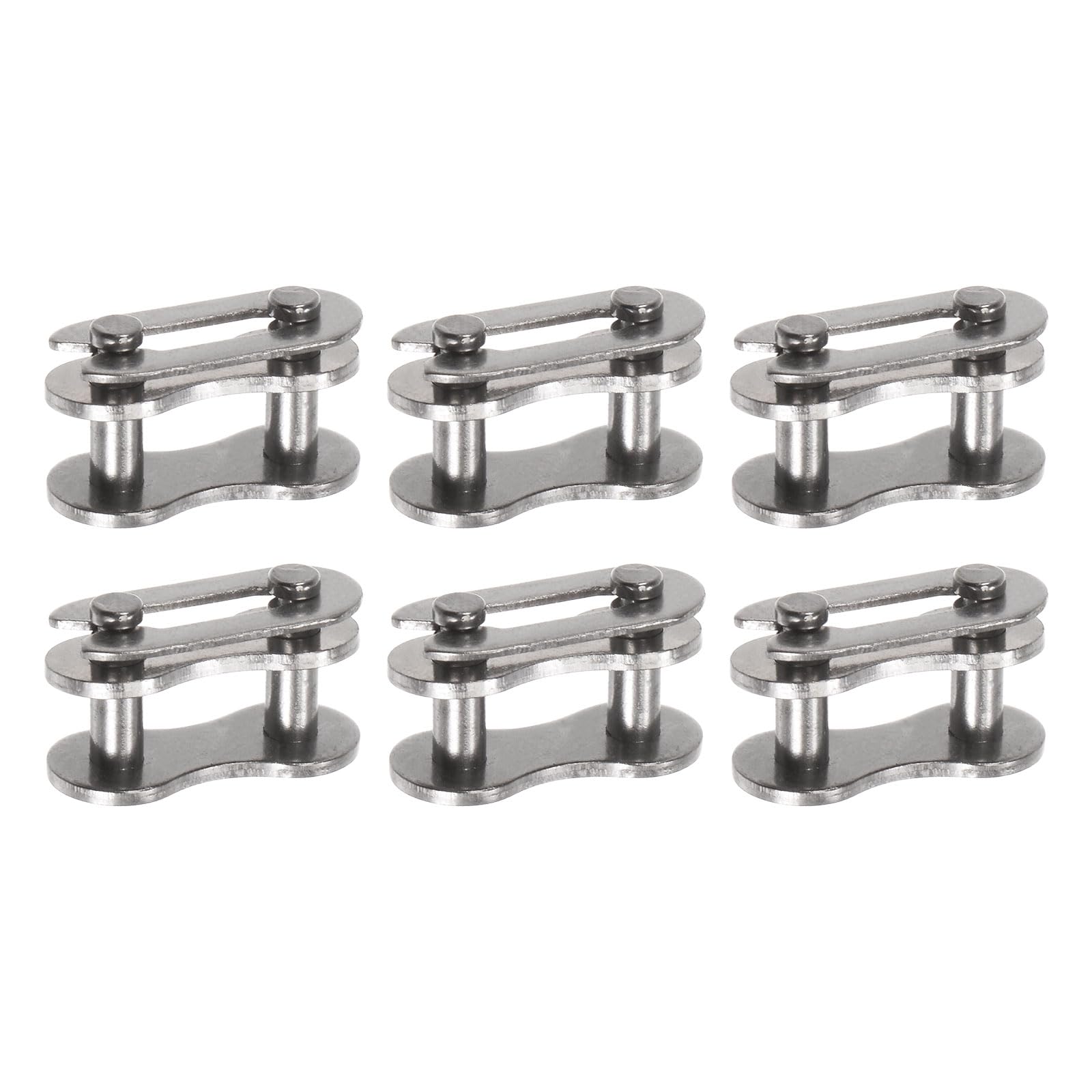 sourcing map 6Stk Kette Master Stecker Verbindungsrolle 8mm Abstand Edelstahl Standard Verbinden Geteilter Glieder für 05B Kette von sourcing map