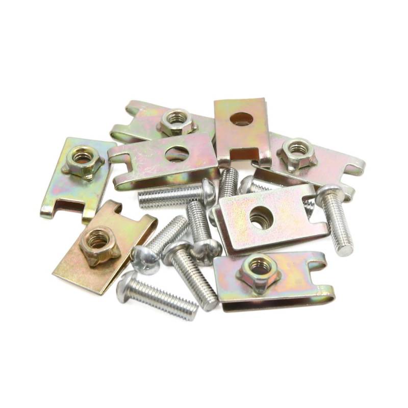 sourcing map 8Stk. Universal Feder Metall 5mm Lizenz Panel U-Clips Geschwindigkeit Nut mit Schrauben von sourcing map