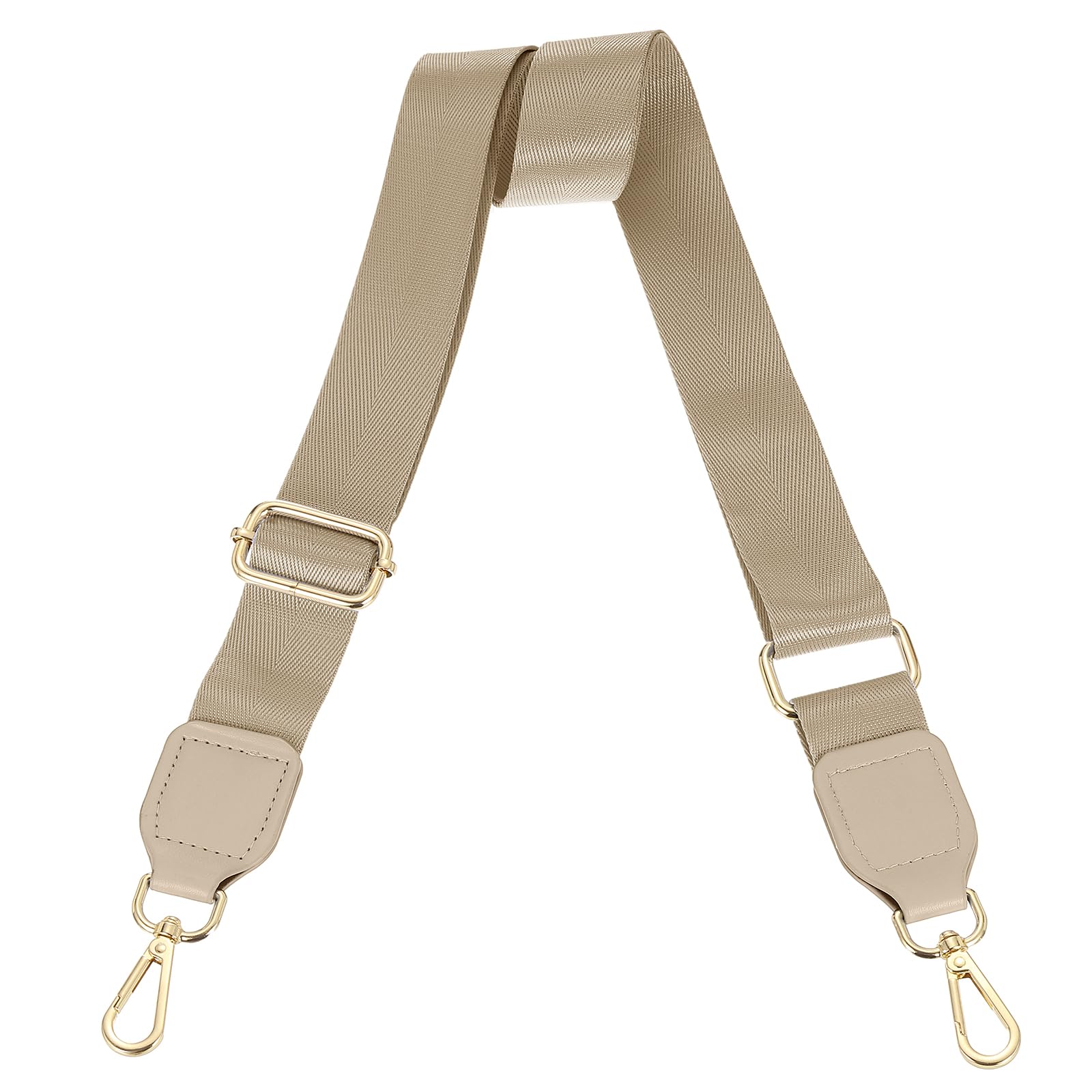 sourcing map Breiter Schultergurt, 3,8 cm, verstellbarer Ersatzriemen für Umhängetasche, Handtasche, Khaki, goldfarbene quadratische Mundschnalle von sourcing map