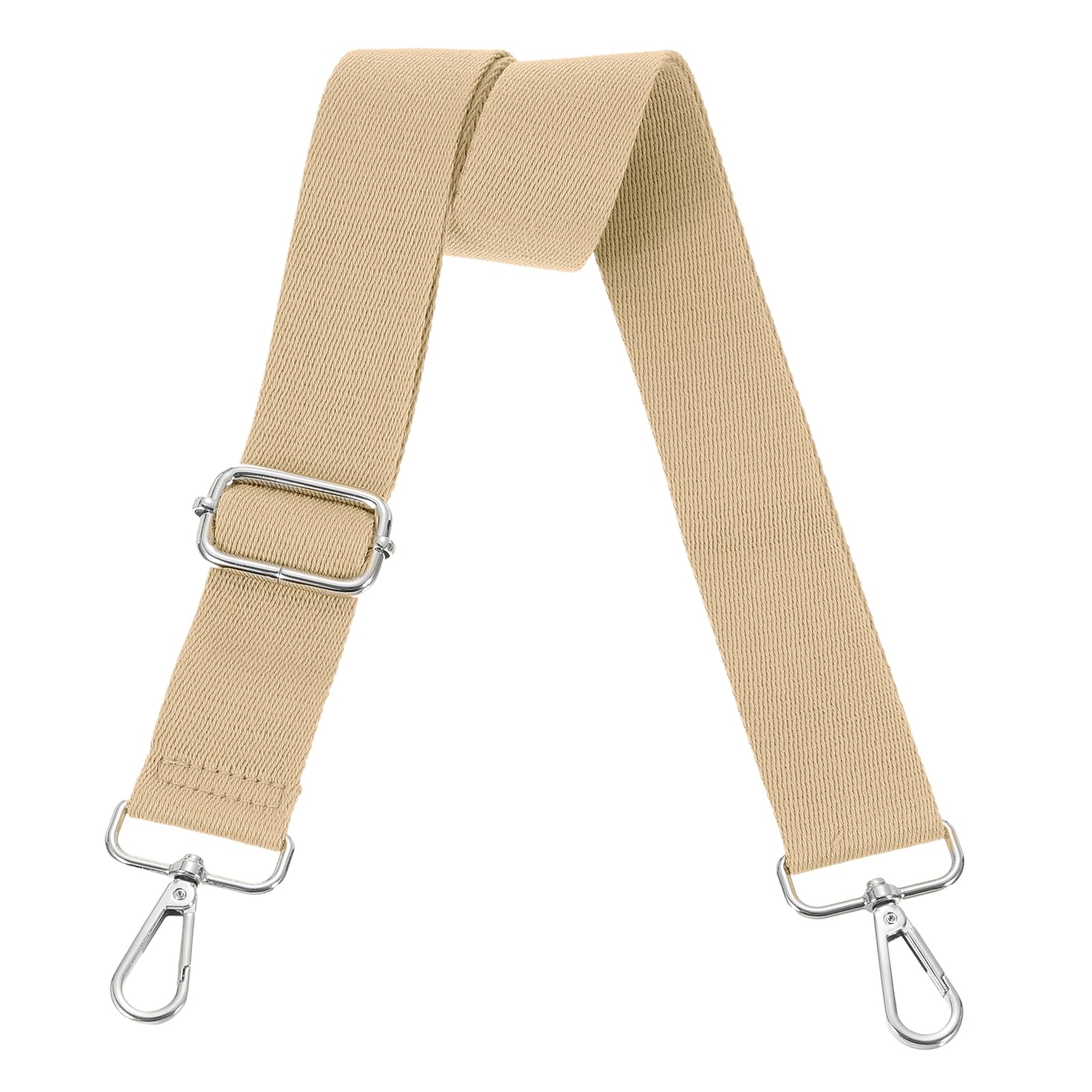 sourcing map Breiter Schultergurt, 3,8 cm, verstellbarer Ersatzriemen für Umhängetasche, Handtasche, Khaki, silberfarbene Zugkernschnalle von sourcing map