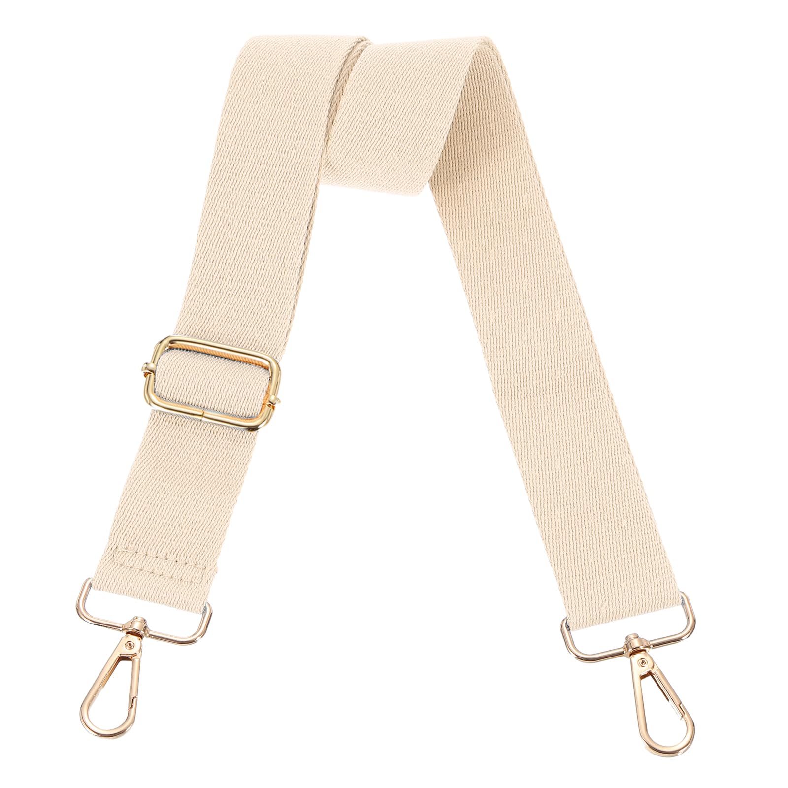 sourcing map Breiter Schultergurt, 3,8 cm, verstellbarer Geldbörsenriemen, Ersatz-Crossbody-Gurt für Schultertasche, Handtasche, Beige, Hellgoldfarbene Zugkernschnalle von sourcing map