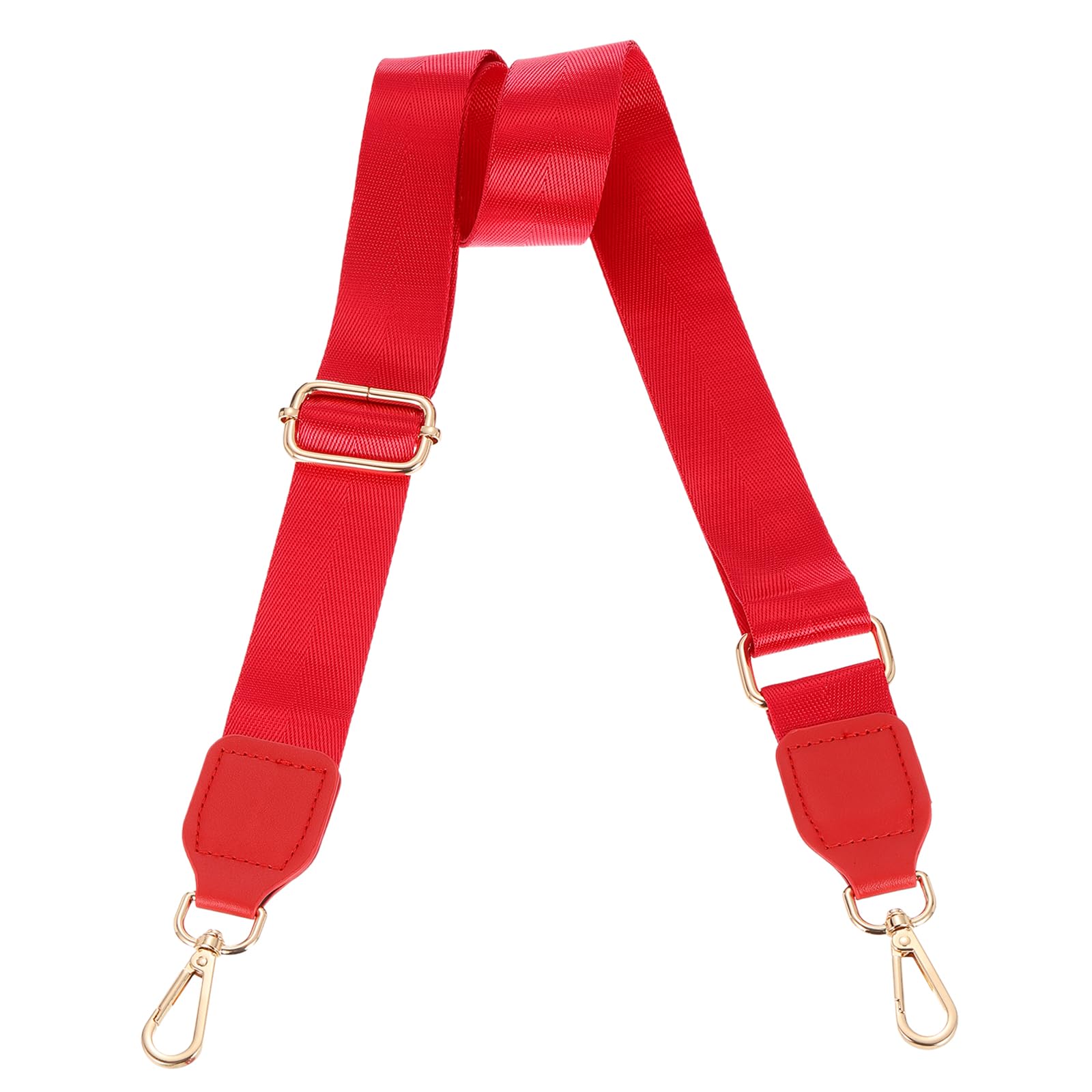 sourcing map Breiter Schultergurt, 3,8 cm, verstellbarer Geldbörsenriemen, Ersatz-Crossbody-Gurt für Schultertasche, Handtasche, rot, goldfarbene quadratische Mundschnalle von sourcing map