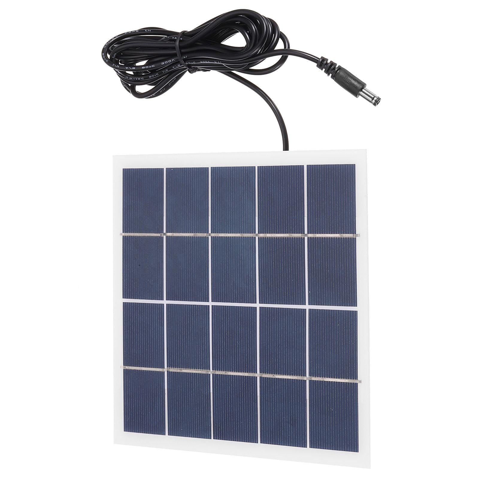 sourcing map Mini-Solarzellen, 12 V, 5 W, 0,42 A, 3,27 m Draht, DC-Anschluss, polykristalline Solarzelle für Solarenergie, Gartenlampe, Straßenlaterne, Solarsystem-Kits von sourcing map