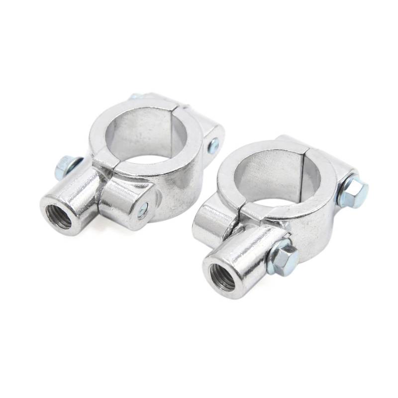 sourcing map Paar 10mm Gewinde 1" Motorrad Lenker Spiegelhalter Clamp Adapter Silber Ton DE de von sourcing map