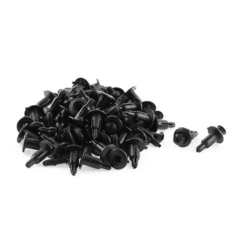 sourcing map 50 STK. 11mm x 5mm Schwarz Kunststoff Niet Stossstange Auskleidung Befestigung Nieten Clips de von uxcell