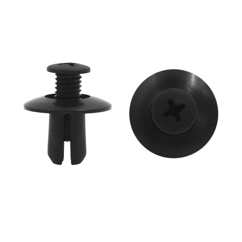 sourcing map 100Stk. Kunststoff Nieten Universal Clips Spreiznieten inner Formen Stoßstangen Verschluss Klammern Schwarz 8mm von uxcell