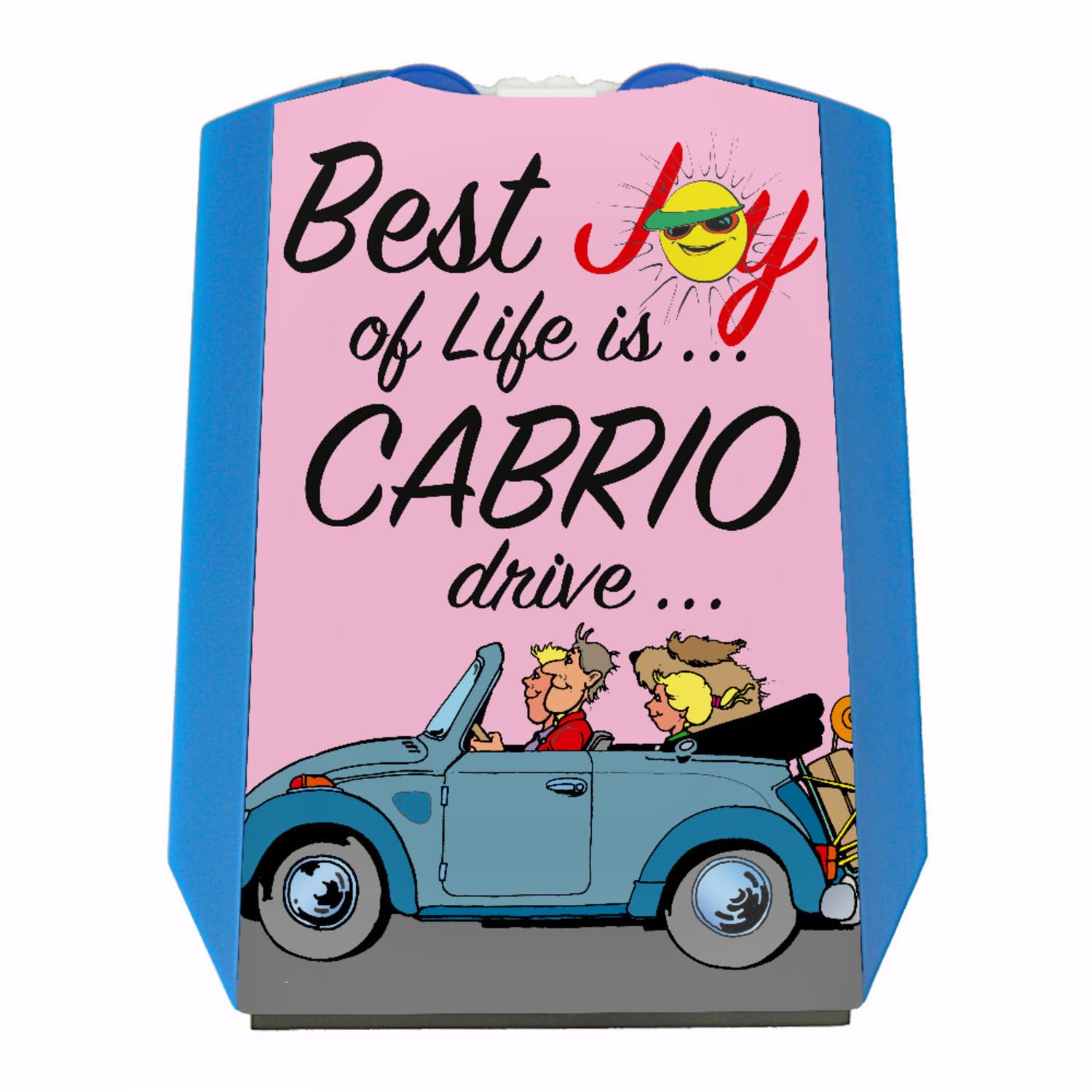 Best Joy of Life is Cabrio Drive Parkscheibe in rosa mit 2 Einkaufswagenchips Eiskratzer Wasserabstreifer und Einkaufswagen-Chips Cabriofahrer parken Autofahrer Parkplatz Auto Führerschein von speecheese