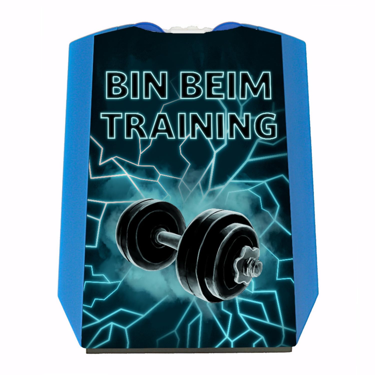 Bin beim Training Parkscheibe mit Hantel-Motiv und 2 Einkaufswagenchips witziges Geschenk für Sportler oder Bodybuilder die im Fitnessstudio und Gym sind Parkscheibe für das Training von speecheese