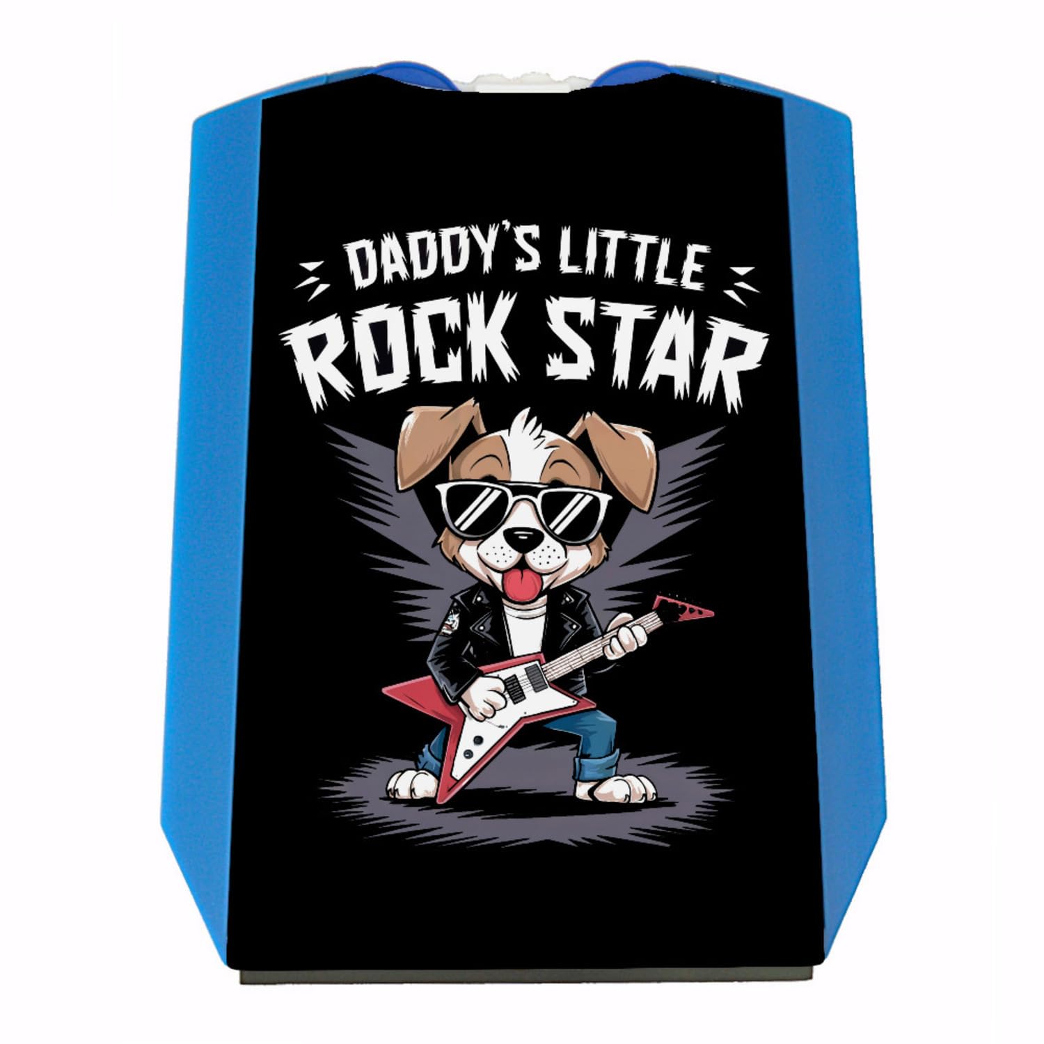 Cartoon-Hund mit Gitarre - Daddy's Rock Star Parkscheibe Humorvolles Accessoire für Väter - Musik-Spruch von speecheese