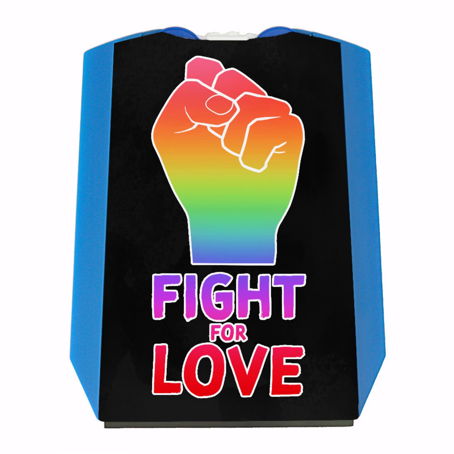 Fight for love Parkscheibe mit Faust in Regenbogenfarben 2 Einkaufswagenchips Parkuhr für das Auto mit Gay Pride LGBT-Motiv Statement für mehr Gleichberechtigung von speecheese