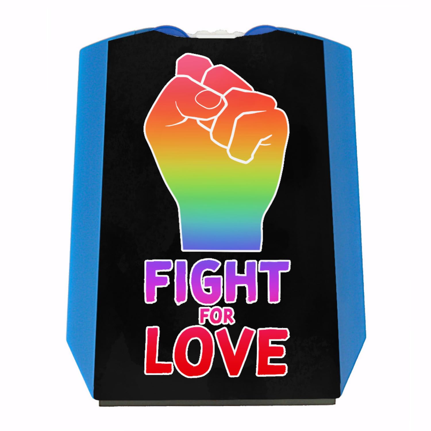 Fight for Love Parkscheibe mit Faust in Regenbogenfarben 2 Einkaufswagenchips Parkuhr für das Auto mit Gay Pride LGBT-Motiv Statement für mehr Gleichberechtigung von speecheese