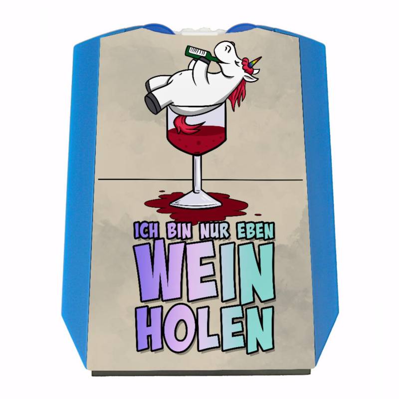 Ich Bin nur eben Wein Holen Parkscheibe mit Einhorn und 2 Einkaufswagenchips Für Dein Auto Dekoration Weinhorn süß mit Eiskratzer und Gummilippe für alle Weinliebhaber - von speecheese