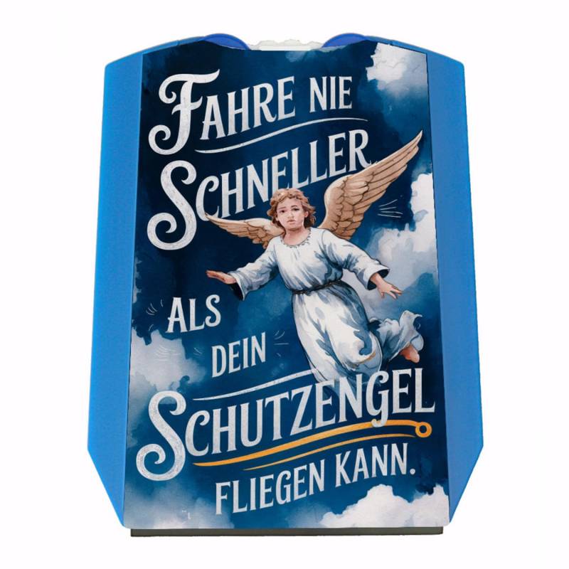 Schutzengel Flügel - Fahre nie schneller Parkscheibe Aquarellillustration am Himmel mit Wolken Vintage-Stil Auto-Accessoire nostalgisch und beruhigend von speecheese