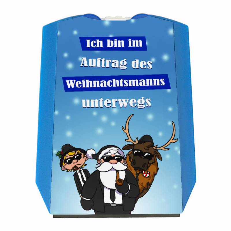 Weihnachtliche Agenten im Auftrag des Weihnachtsmanns Parkscheibe mit Spruch Ich Bin im Auftrag des Weihnachtsmanns unterwegs für Vielfahrer zu Weihnachten mit Einkaufswagenchips von speecheese